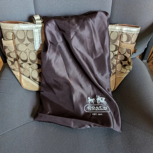 Coach Signature Jacquard Shoulder Bag - Picture 11 of 11